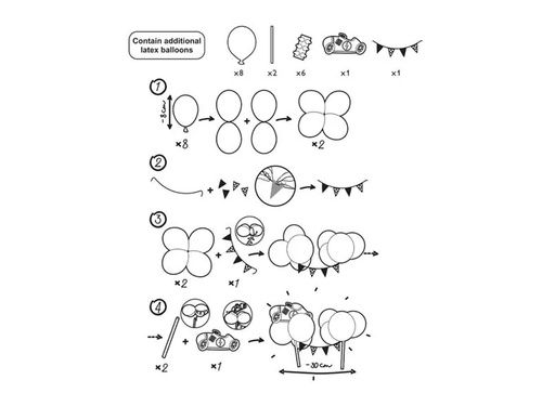 Balon topper pentru tort Autko - 1 set