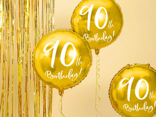 Balon cu folie aurie - 90th Birthday - 45 cm - 1 buc.