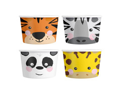 Cupe pentru înghețată Animale - 150 ml - 4 buc.