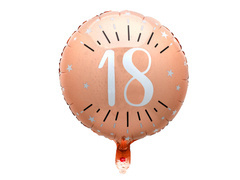 Balon din folie aurie cu imprimeu alb - 18 ani - 45 cm - 1 buc.