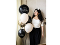 Balon folie Happy Birthday negru - 45 cm - 1 buc.