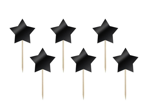 Pene de stea negre - 7 cm - 6 buc.