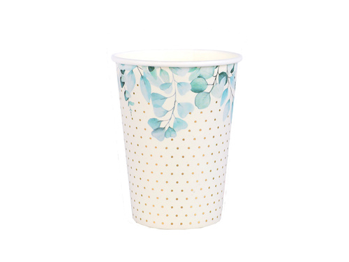 Pahare de hârtie cu frunze de eucalipt - 270 ml - 10 buc.