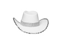 Pălărie de cowboy cu paiete albe - 1 buc.