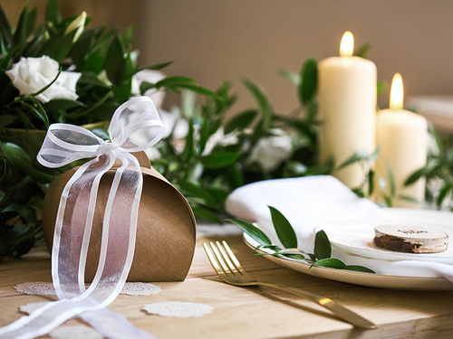 Panglică de sifon, alb, 25 mm / 25 m, 1 buc.