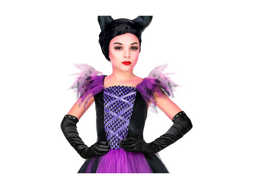 Mănuși lungi din satin negru - pentru copii