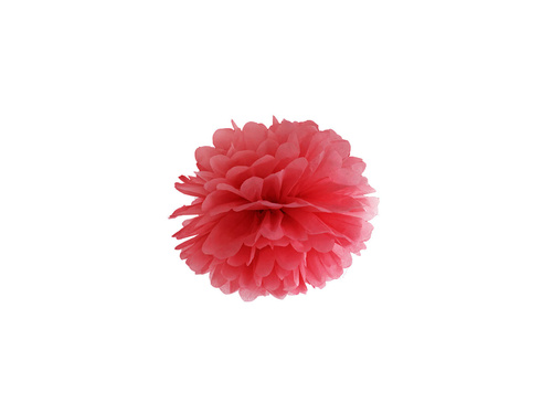 Decorațiuni florale suspendate pom pom - roșu - 25 cm - 1 buc.