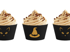 Rulouri pentru cupcakes Vrăjitoarea și pisica - 6 buc.