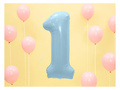 Balon din folie numărul 1 albastru - 86 cm - 1 buc.