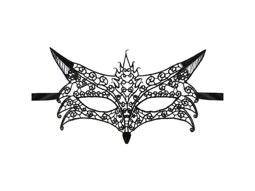 Mască din dantelă de vulpe neagră - 1 buc.