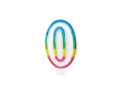 Lumânare numerică cu margine colorată numărul 0 - 8,5 cm - 1 buc.
