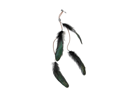 Broșă neagră cu pene