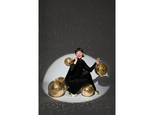 Glob disco cu oglindă aurie - 20 cm - 1 buc.