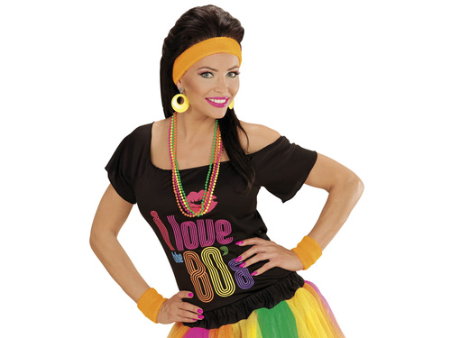 Disco 80s neon portocaliu brățări - 3 buc.