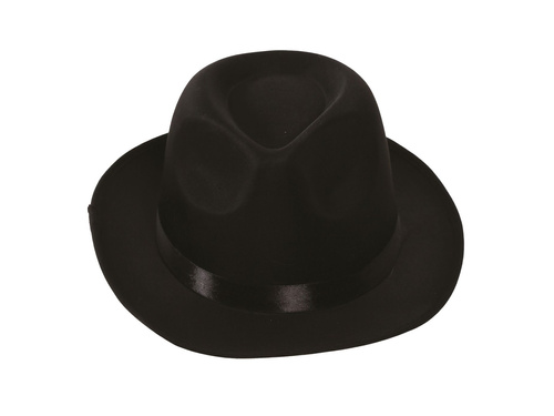 Pălărie de gangster neagră cu bordură - 1 buc.