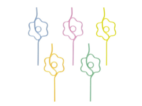 Paie Daisy culori mixte - 21 cm - 5 buc.