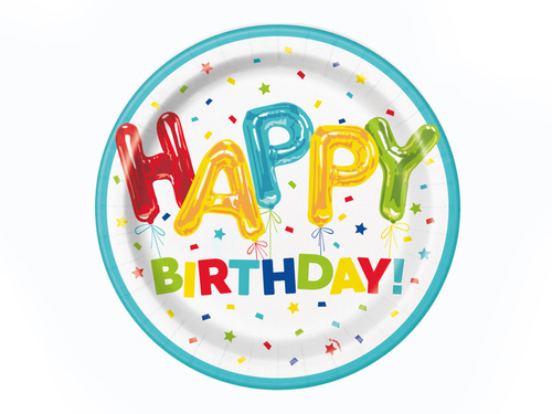 Farfurii Happy Birthday - 23 cm - 8 buc.