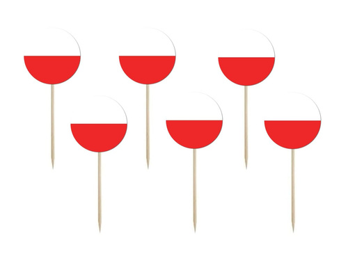 Toppere pentru tort cu steag polonez - 6 buc.