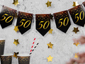 Banner cu stegulețe „Sparkling” pentru aniversarea de 50 de ani – 5 m.