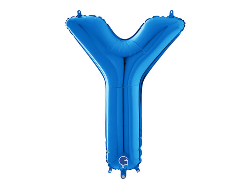 Balon folie albastru cu litera Y - 66 cm - 1 buc.
