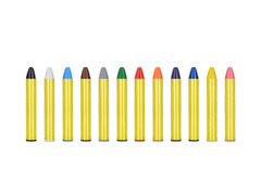 Creioane colorate pentru pictură pe față - 12 buc.