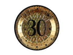 Farfurii strălucitoare pentru 30 de ani - 22,5 cm - 10 buc.