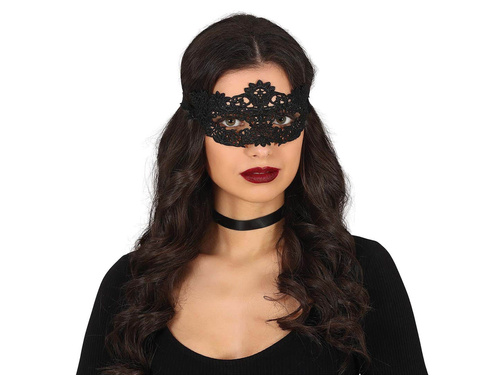 Mască de carnaval din dantelă neagră - 1 buc.