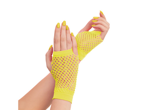 Mănuși din plasă galbenă - 11 cm