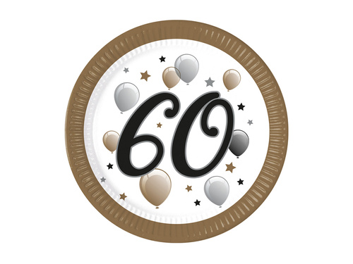 Farfurii aniversare 60 de ani - 23 cm - 8 buc.