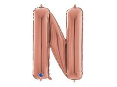 Balon din folie litera N roz auriu - 66 cm - 1 buc.