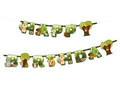 Happy Birthday Forest Friends banner - 210 cm - 1 buc.