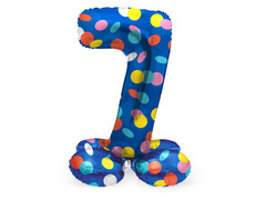 Balon din folie în picioare cu numărul 7 Puncte - 41 cm - 1 buc.
