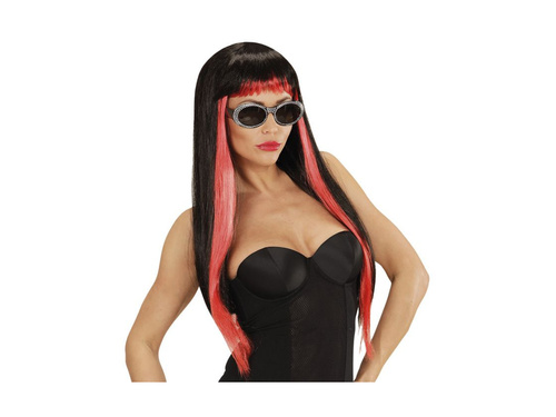 Peruca Gothic Glam negru și roșu