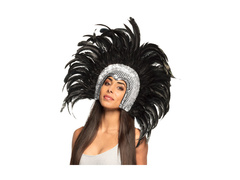 Coafură dansator carnaval cu pene