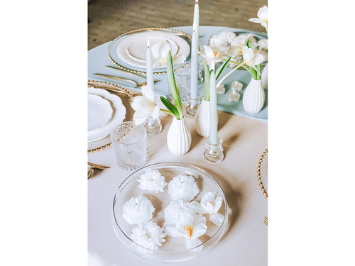 Lumânări plutitoare Peony alb - 80 mm - 4 buc.