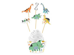 Set decorațiuni pentru prăjituri dinozauri - 12 buc.