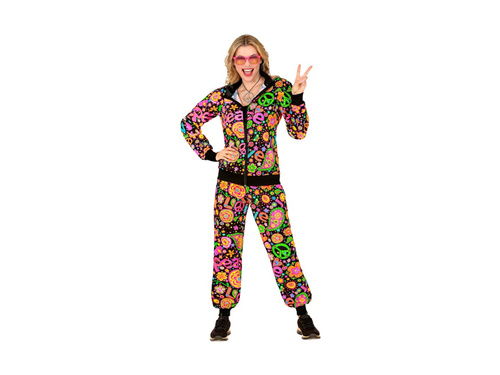 Costum de petrecere - neon peace & love pentru Hippie (trening)