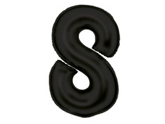 Balon din folie satinată numărul 8 negru - 86 cm - 1 buc.