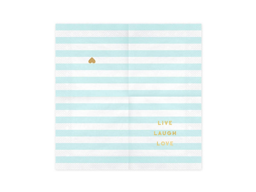 Șervețele cu dungi albastre Live Laugh Love - 33 cm - 20 buc.