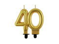 Lumânare metalică aurie pentru aniversarea a 40 de ani - 1 buc.