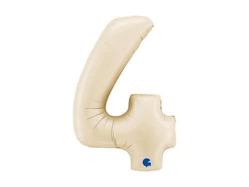 Balon cu numărul 4 din folie satin crem - 26" - 1 buc.