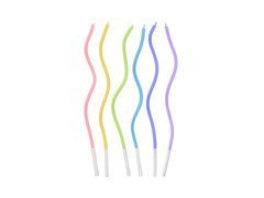Lumânări răsucite pastelate - cm - 6 buc.