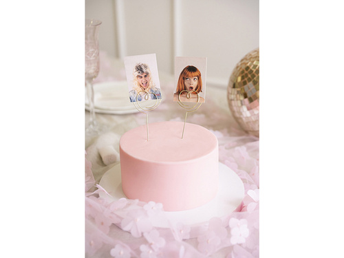 Inimi aurii pentru tort - 12 x 4,5 cm - 2 buc.