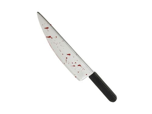 Cuțit de plastic pătat cu sânge - 48,5 cm