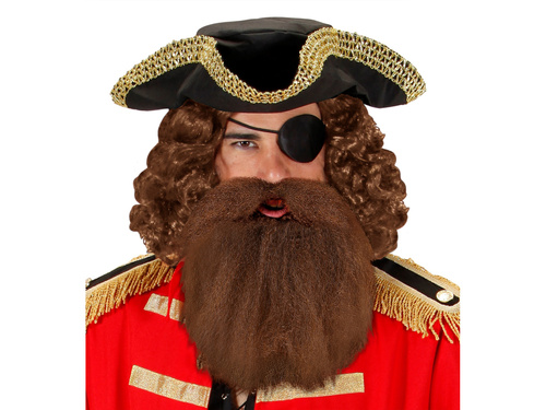 Barbă cu mustață maro - 1 buc.