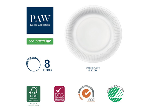 Farfurii de hârtie Trandafiri - 23 cm - 8 buc.