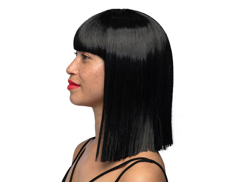 Peruca neagră cu franjuri - 1 buc.