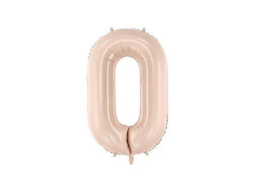 Balon din folie numărul 0 bej închis - 72 cm - 1 buc.
