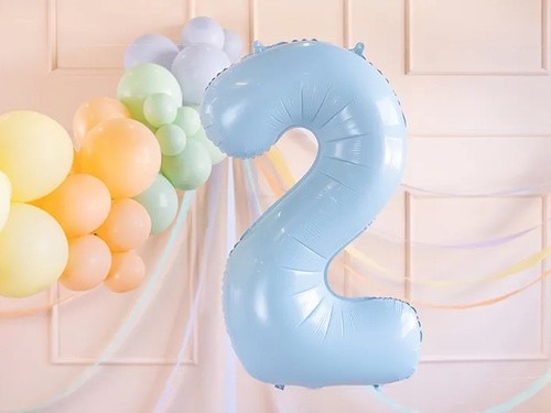 Balon folie albastru numărul 2 - 72 cm - 1 buc.