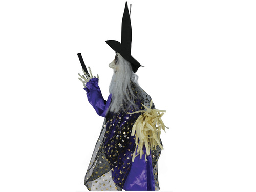 Decorațiune de agățat Vrăjitoare pe mătură - 75 cm - 1 buc.